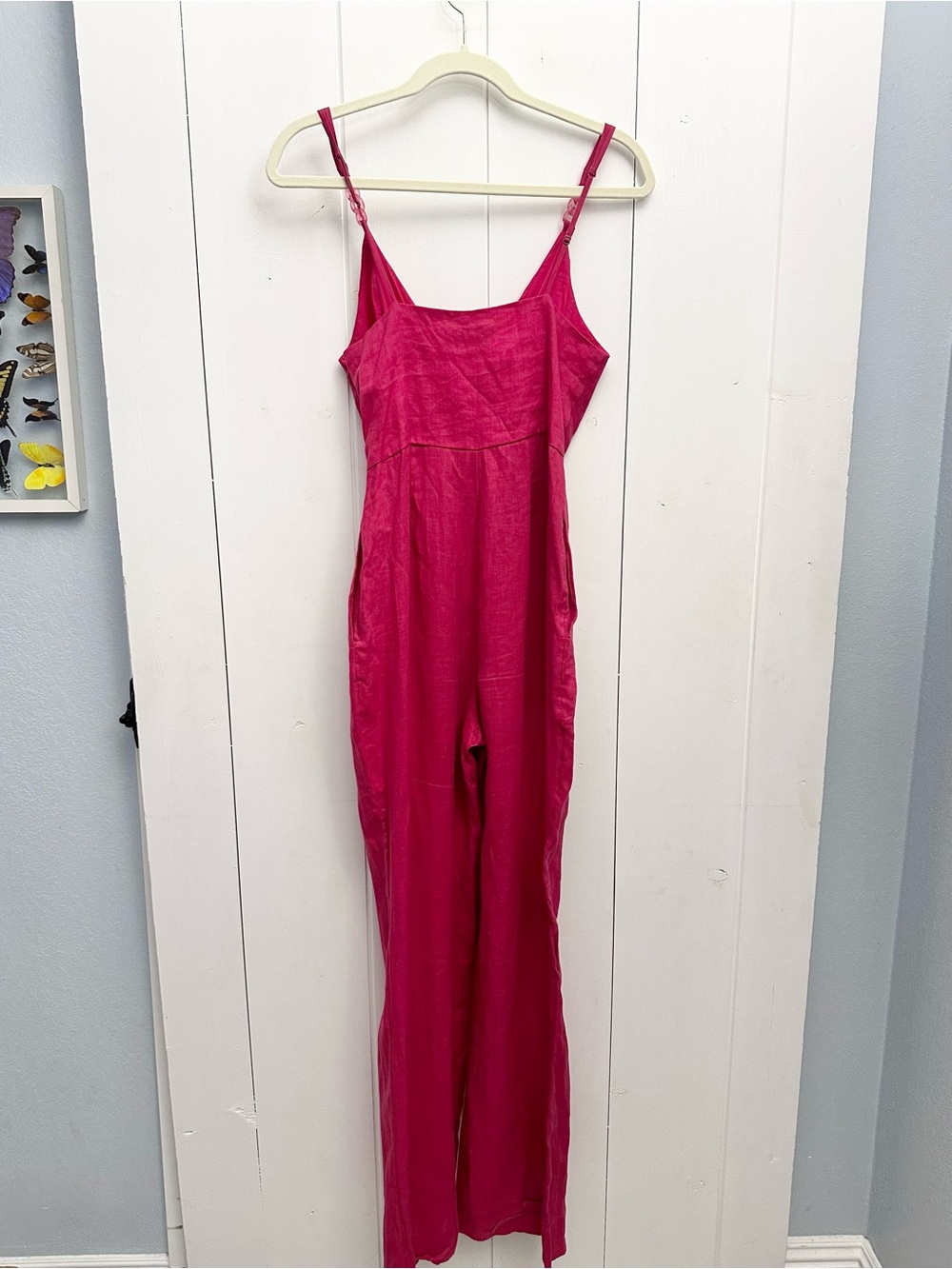REISS Emilia Tie Front Linen Jumpsuit In Pink Size 2 - Picture 10 of 13